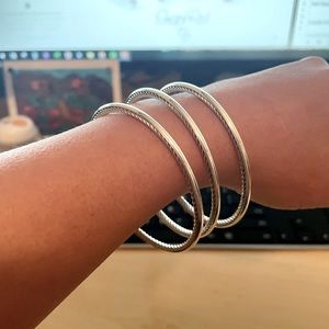 David Yurman Sterling silver bangles (3)